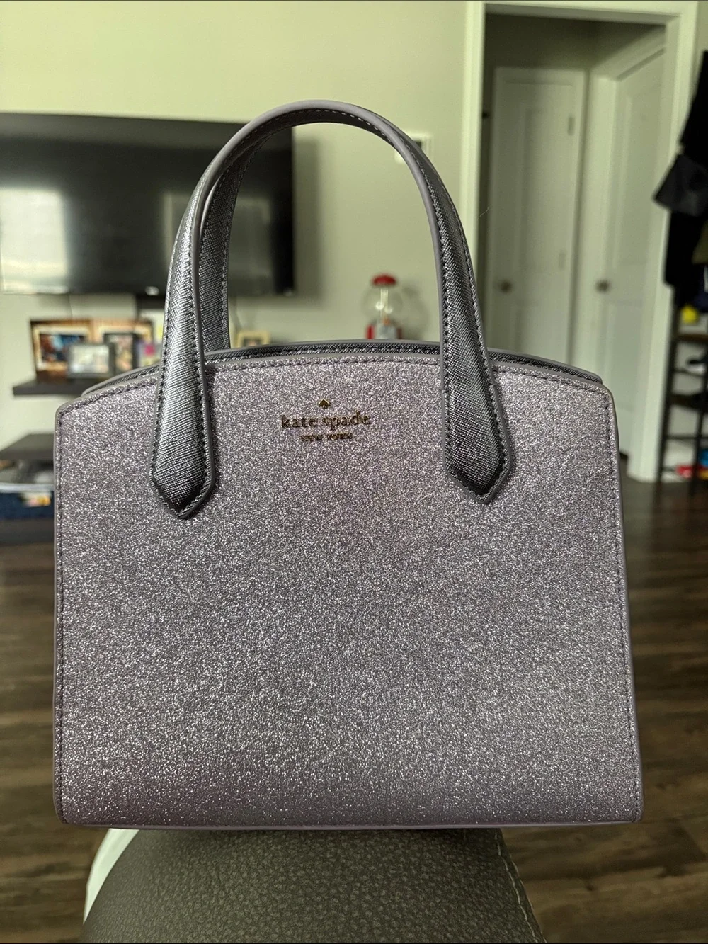 kate spade Glittery Purple Top-Handle Satchel
